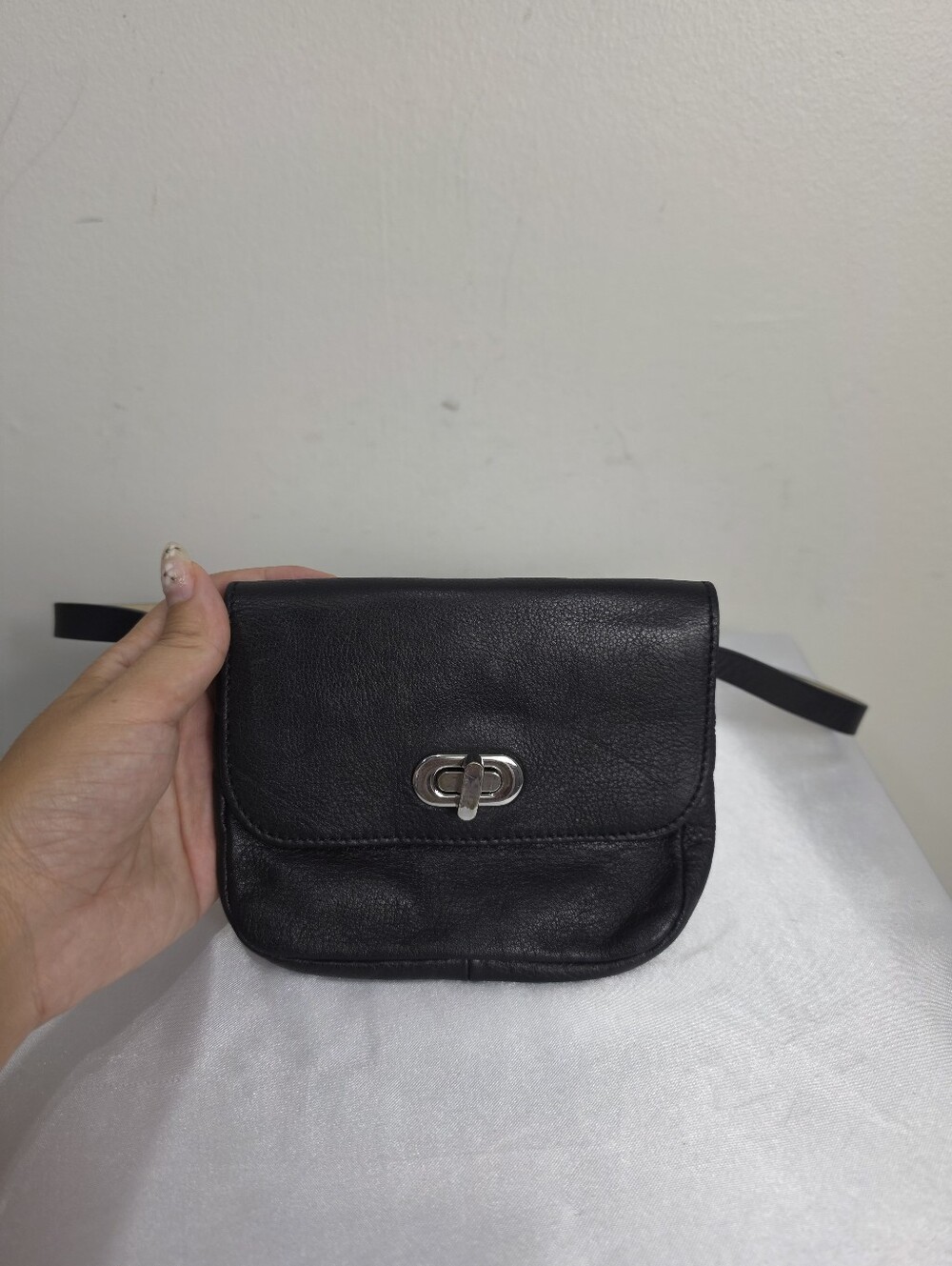 Weekend Max Mara Black Leather Mini Belt Bag